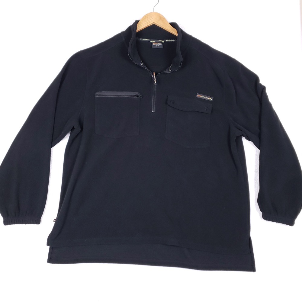Back Country 1/4 Zip Fleece Pullover Mens 2XL Black‎ Tactical Utility Gorpcore